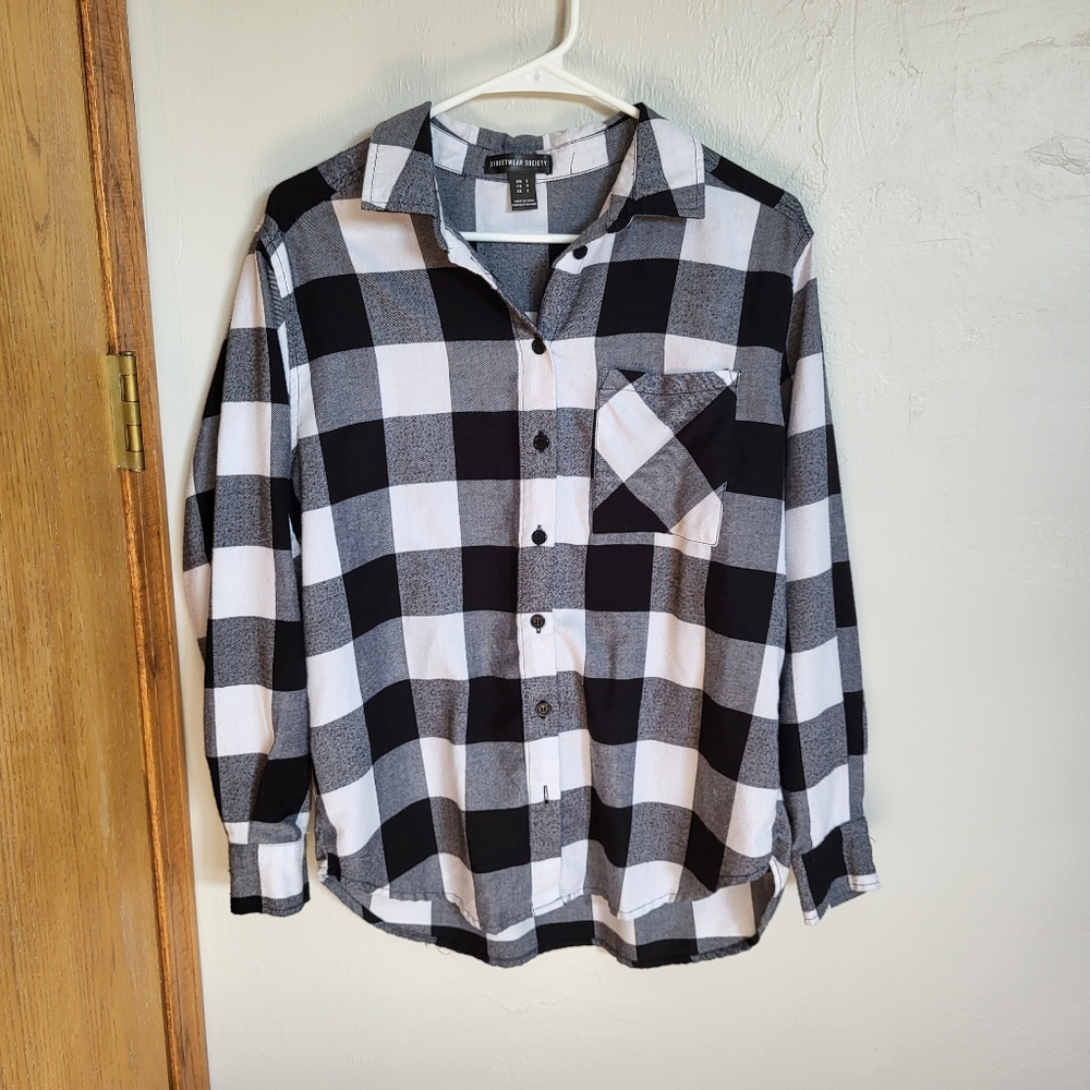 Streetwear Society flannel button up top